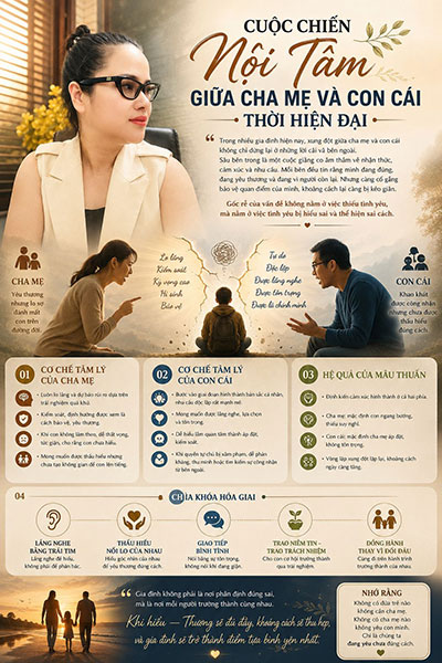 Cuộc chiến nội tâm giữa cha mẹ và con cái thời hiện đại