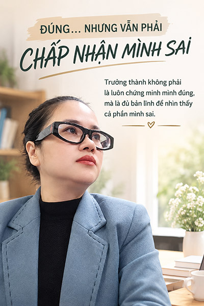 Đúng... nhưng vẫn phải chấp nhận mình sai